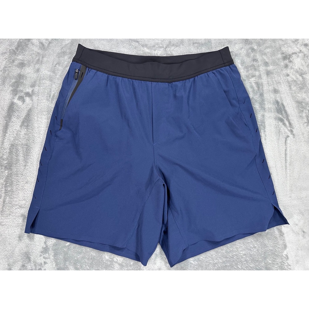 Ten Thousand The Interval Short Mens Medium 7 Inch Inseam Navy Blue Training Gym